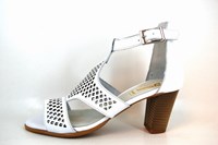 Women's White Heeled Sandals in large sizes